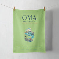 Thumbnail for Omaha Eppley Airfield (OMA) design on light green towel