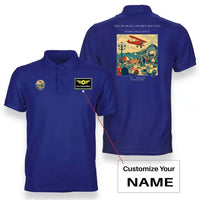 Thumbnail for VINTAGE G4476 - The Seawall Promenade Pass - Double-Side Polo T-Shirt design on blue+name
