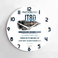 Thumbnail for JT8D design on white no frame wall clock