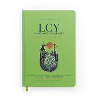 Thumbnail for London City Airport (LCY) design on light green notebook