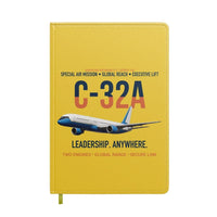 Thumbnail for C-32A Air Force Two Global Reach design on yellow notebook