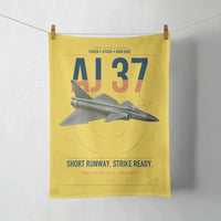 Thumbnail for Saab AJ 37 Viggen design on yellow towel