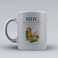 Thumbnail for Mannheim City Airport (MHG) airport code design on light gray ceramic mug