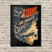 Thumbnail for Storms Look Smaller From The Cockpit vertical canvas print - framed - black background