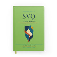 Thumbnail for Seville Airport (SVQ) design on light green notebook