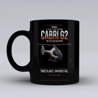 Thumbnail for Guimbal Cabri G2 design on black ceramic mug, double-side print