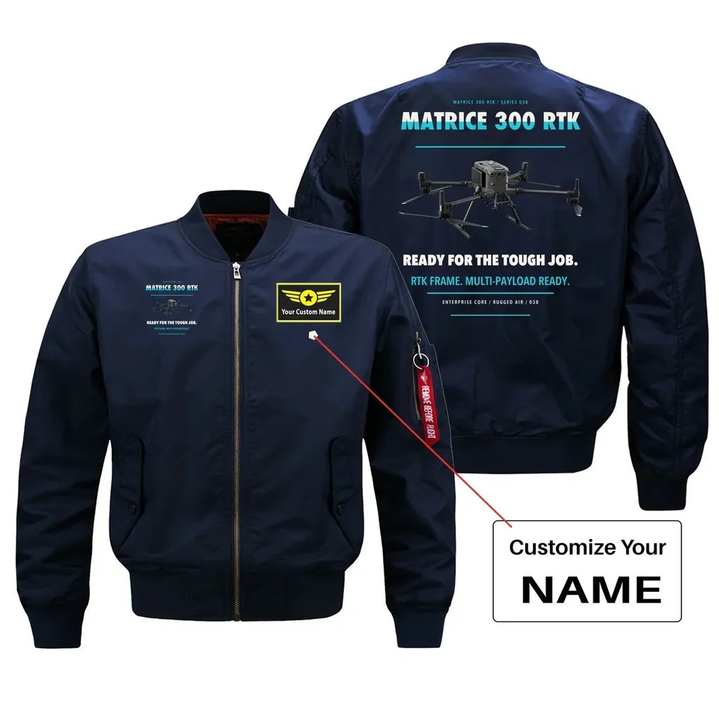 DJI Matrice 300 RTK design on blue bomber with custom name badge