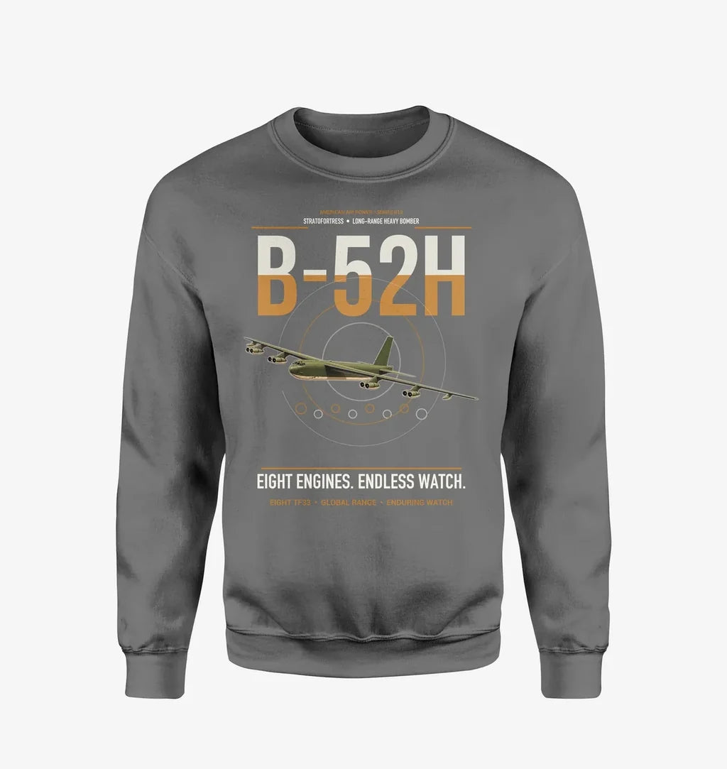B-52H Stratofortress design on gray sweatshirt