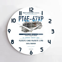 Thumbnail for PT6E-67XP design on white no frame wall clock