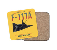 Thumbnail for F-117A Nighthawk design on yellow 1 piece coaster