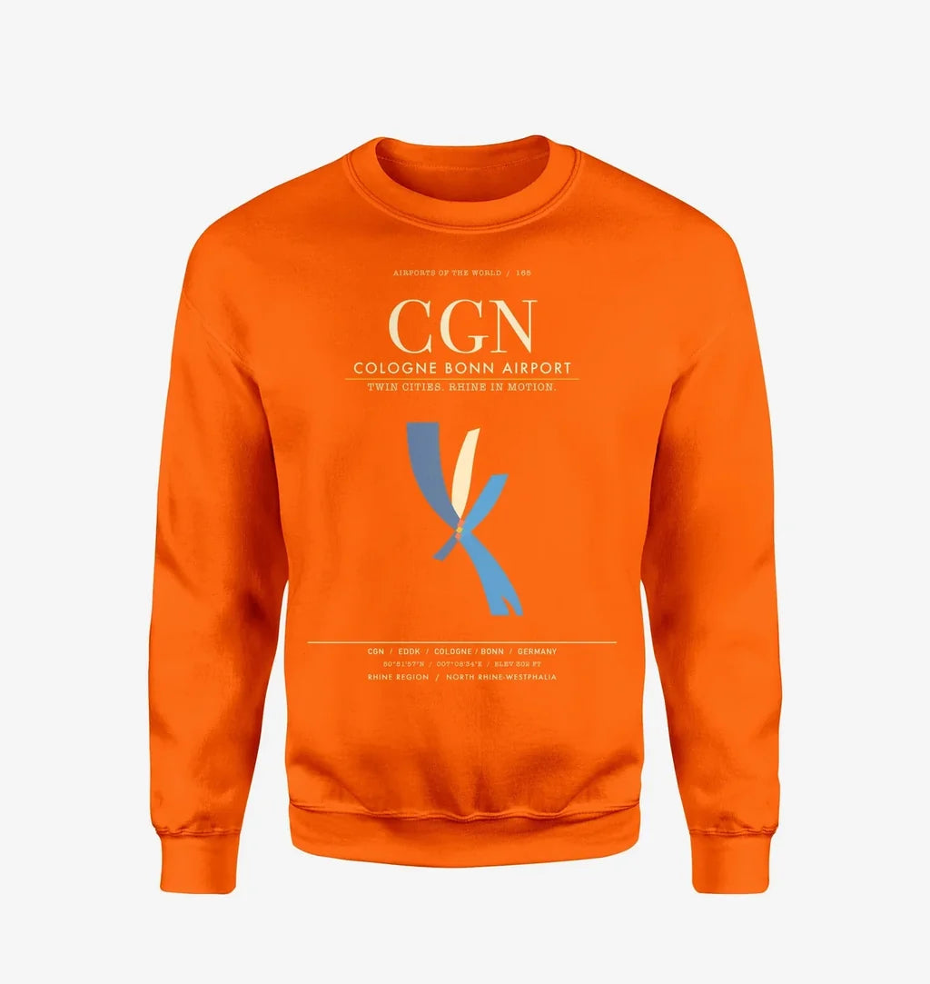 Cologne Bonn Airport CGN Sweatshirt - Orange