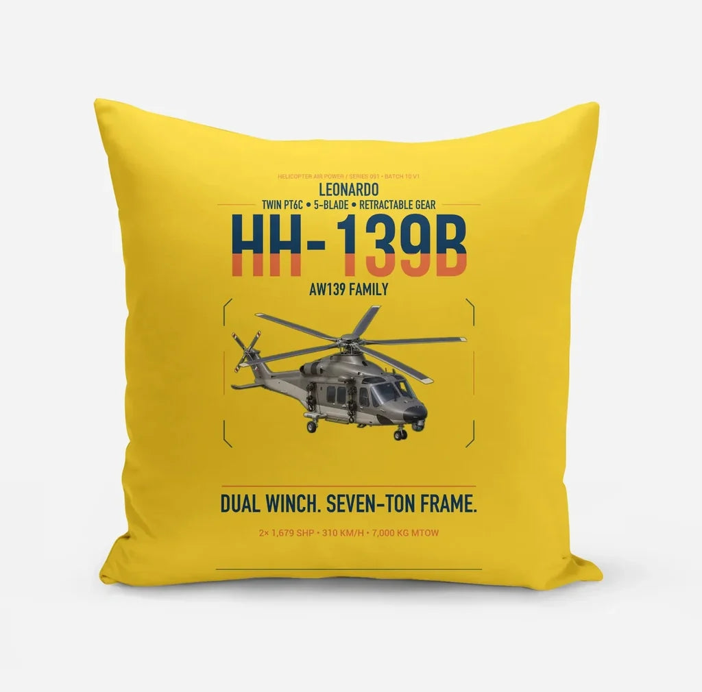 Leonardo HH-139B design on yellow pillow
