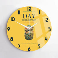 Thumbnail for James M. Cox Dayton International Airport (DAY) design on yellow no frame wall clock