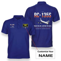 Thumbnail for RC-135S Cobra Ball design on blue+name double-side polo t-shirt, double-side print