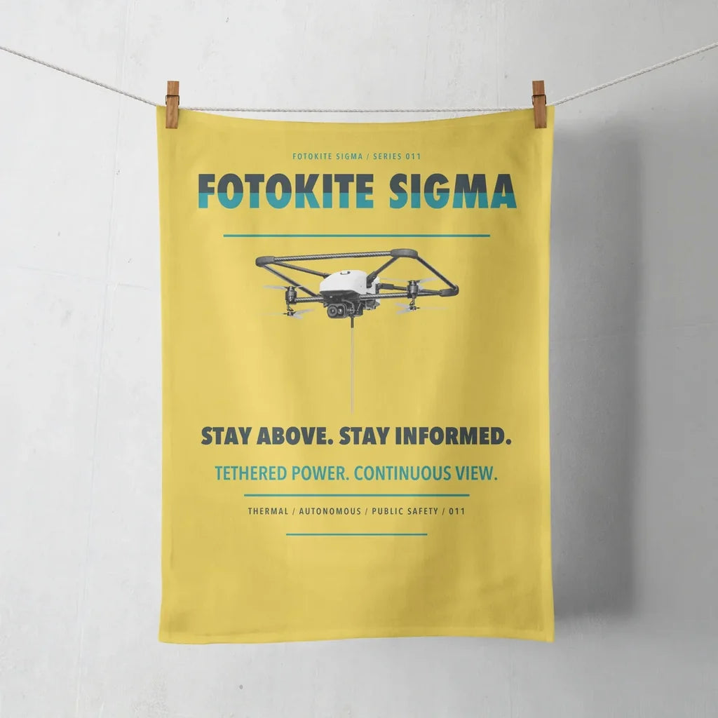 Fotokite Sigma design on yellow towel