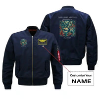Thumbnail for VINTAGE G4062 - The Fjord Station - Bomber Jacket design on blue+name