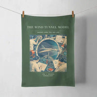 Thumbnail for VINTAGE G4174 - The Wind Tunnel Model - Designed Towels design on darkgreen