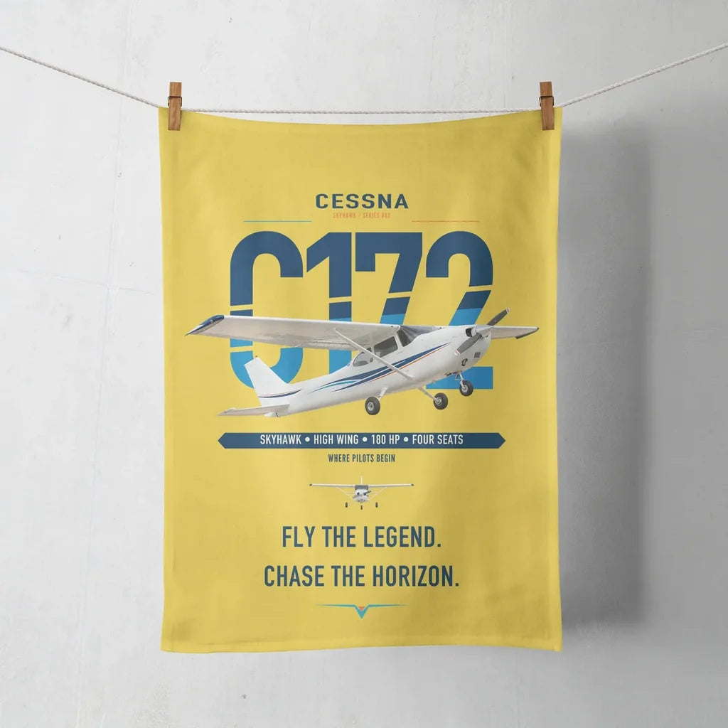 Cessna 172 Skyhawk design on yellow towel
