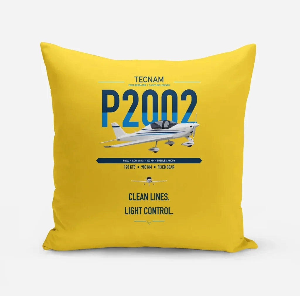 Tecnam P2002 Sierra MkII design on yellow pillow