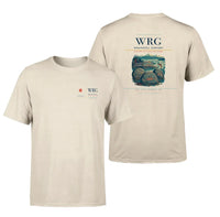 Thumbnail for Wrangell Airport (WRG) design printed on beige double-side t-shirt