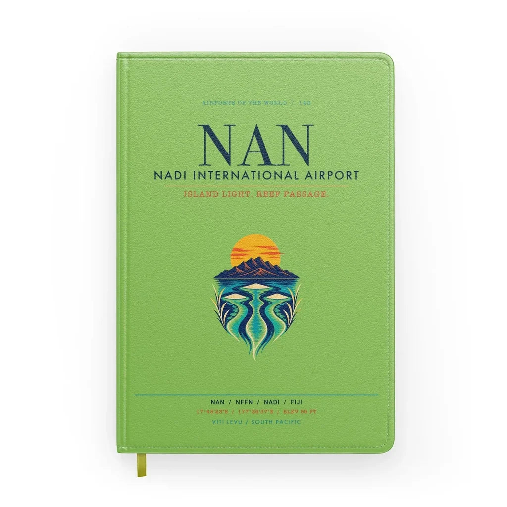 Nadi International Airport (NAN) design on light green notebook
