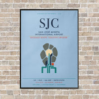Thumbnail for San José Mineta International Airport SJC vertical canvas print - framed - light blue background