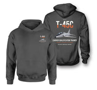 Thumbnail for T-45C Goshawk design on dark gray double-side hoodie, double-side print