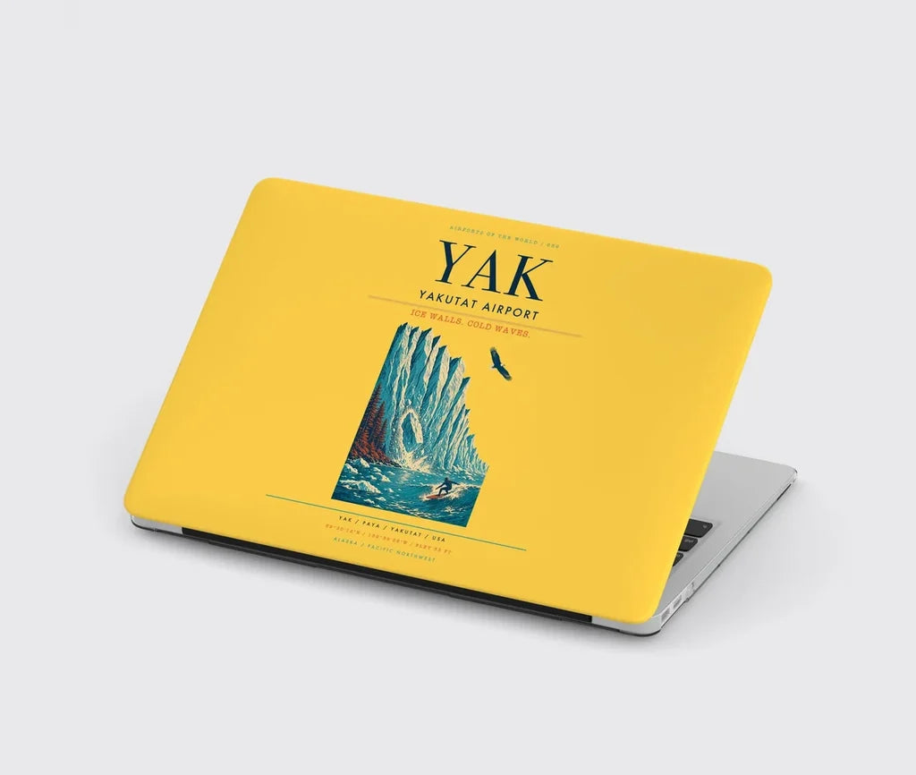 Yakutat Airport (YAK) design on yellow MacBook case