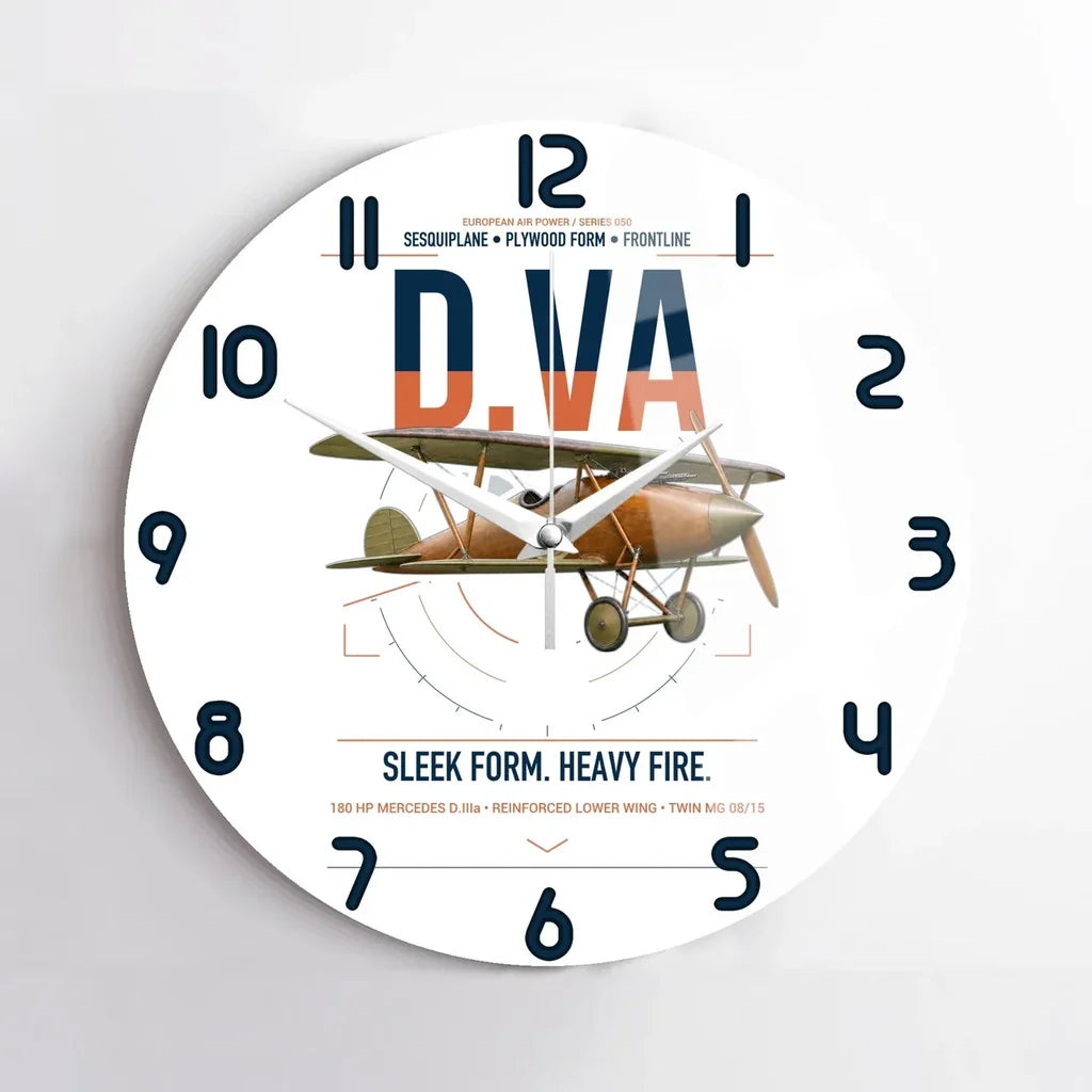 Albatros D.Va design on white no frame wall clock