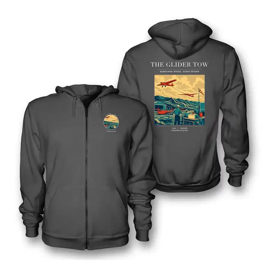 VINTAGE G4249 - The Glider Tow - Premium Zipped Hoodie design on darkgray