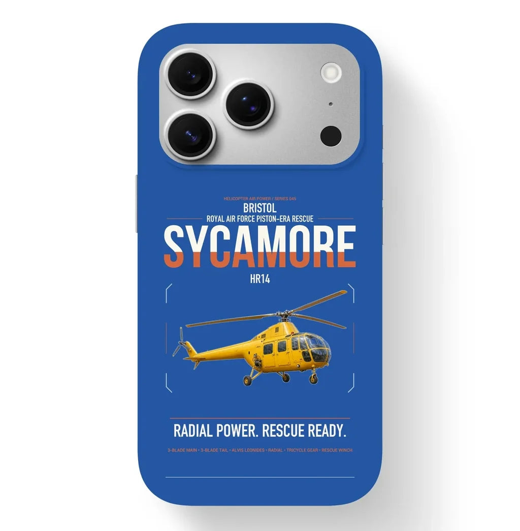 Bristol Sycamore HR14 design on blue magsafe iphone case, for iPhone 17 Pro
