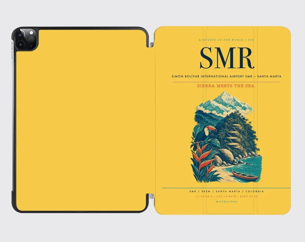 Simón Bolívar International Airport (SMR) design on yellow ipad tablet case