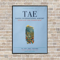 Thumbnail for Daegu International Airport TAE vertical canvas print - framed - light blue background