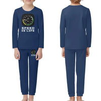 Thumbnail for Speed Is Life children pajamas - Dark Blue