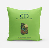 Thumbnail for The Eastern Iowa Airport Cedar Rapids (CID) design on light green pillow