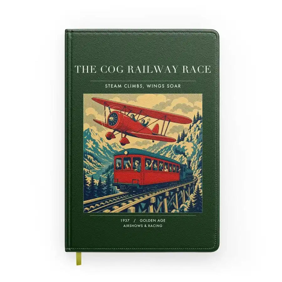 VINTAGE G4347 - The Cog Railway Race - Designed Notebooks design on darkgreen