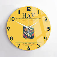 Thumbnail for Havana José Martí International Airport (HAV) design on yellow no frame wall clock