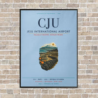 Thumbnail for Jeju International Airport CJU vertical canvas print - framed - light blue background