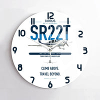 Thumbnail for Cirrus SR22T design on white no frame wall clock