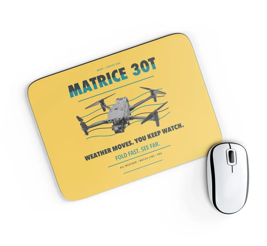 DJI Matrice 30T design on yellow rectangle mouse pad