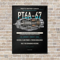 Thumbnail for PT6A-67 vertical canvas print - framed - black background
