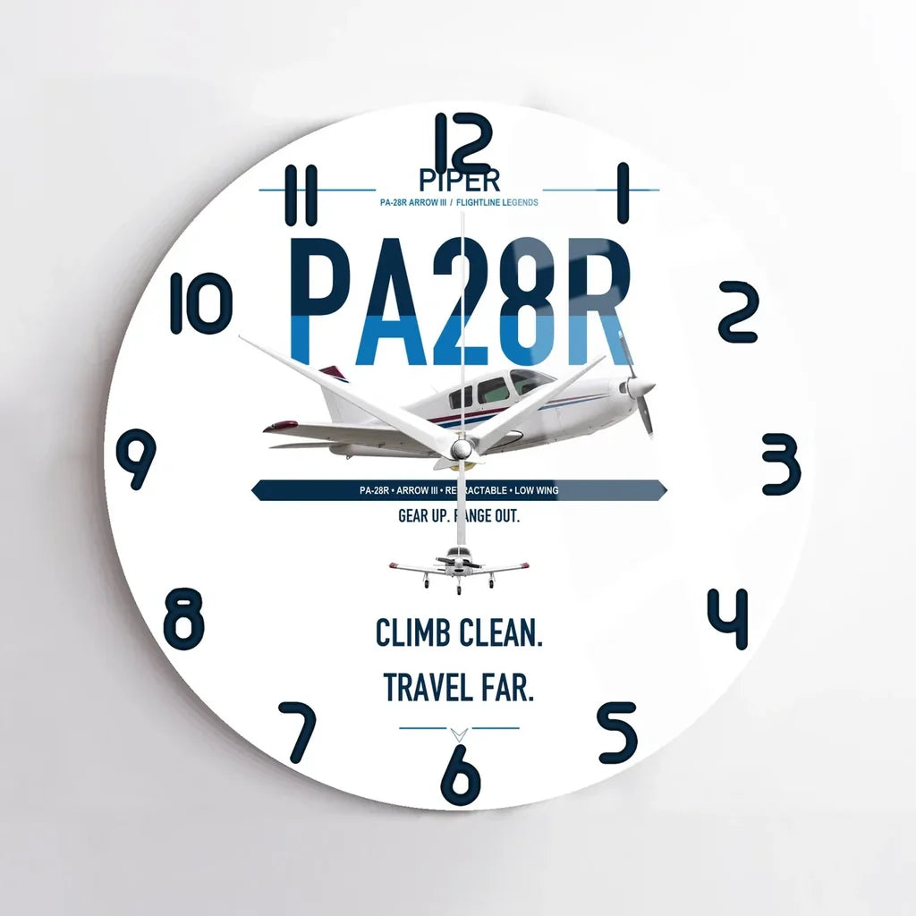 Piper PA-28R Arrow III design on white no frame wall clock