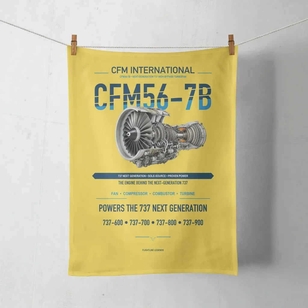 CFM56-7B design on yellow towel