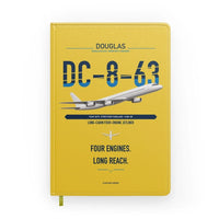 Thumbnail for Douglas DC-8-63 design on yellow notebook