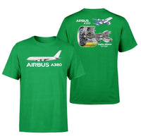 Thumbnail for Airbus A380 & GP700 Engine Designed Double-Side aviation t-shirt