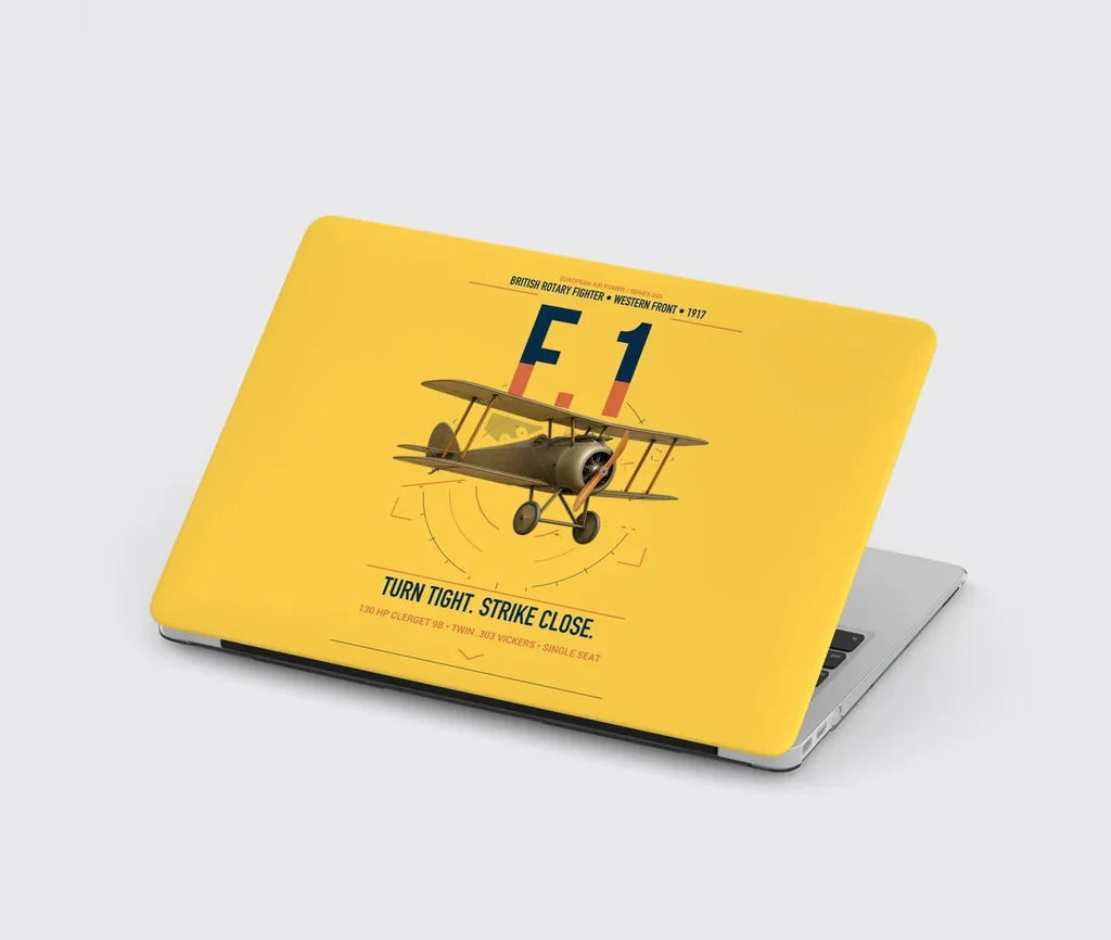 Sopwith Camel F.1 design on yellow MacBook case