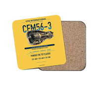 Thumbnail for CFM56-3 design on yellow 1 piece coaster