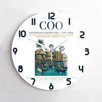 Thumbnail for Cadjehoun Airport (COO) design on white no frame wall clock