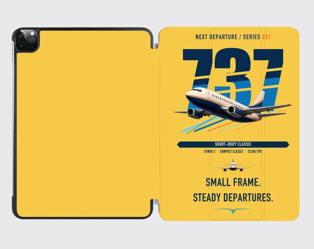 Boeing 737-500 Classic design on yellow ipad tablet case