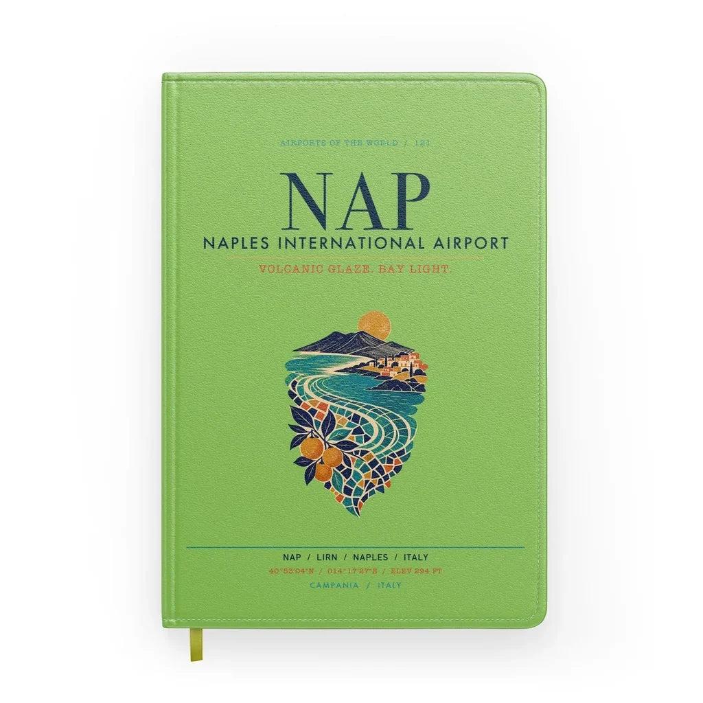 Naples International Airport (NAP) design on light green notebook